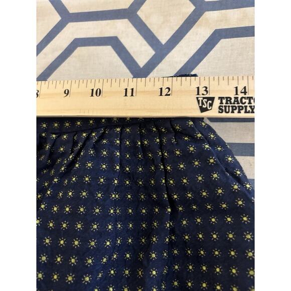 Navy And Yellow Sunshine Twee J Crew Mini Silk Skirt Size 00 - Picture 4 of 6